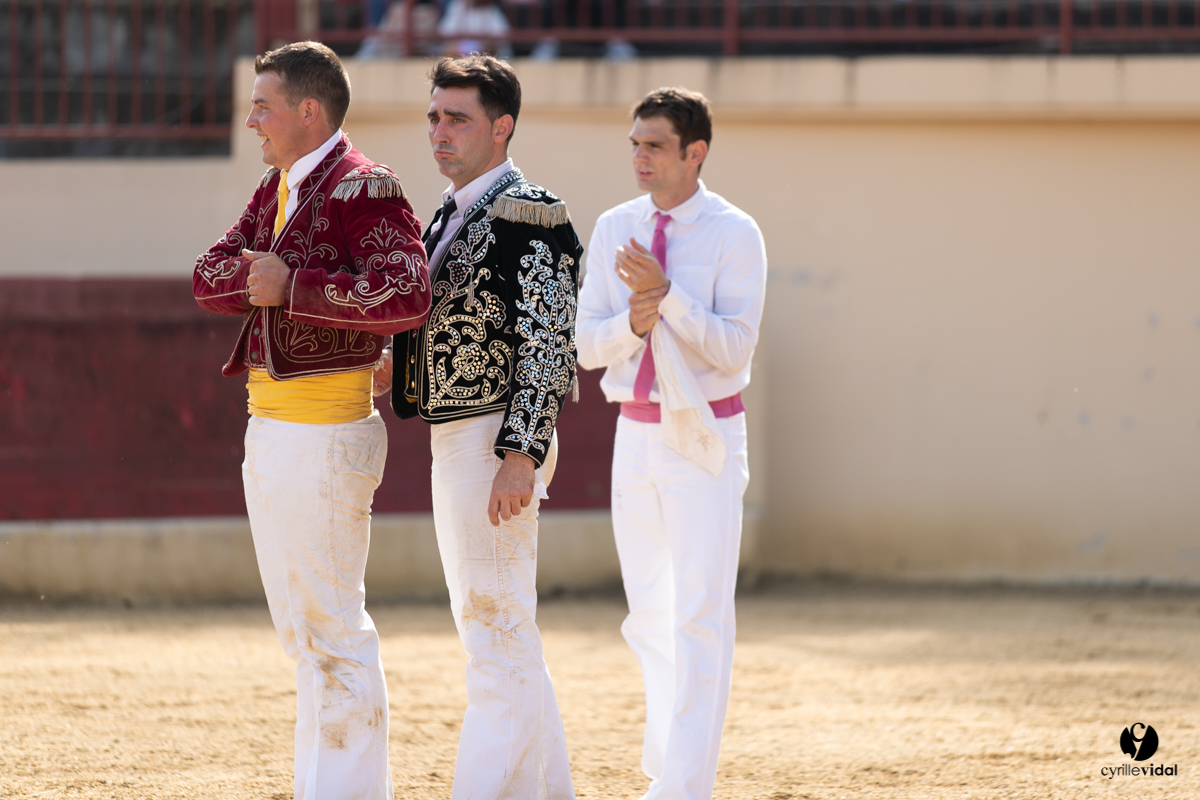 Course landaise Le Houga Ganadéria Dussau Cuadrilla Alexandre Brethes